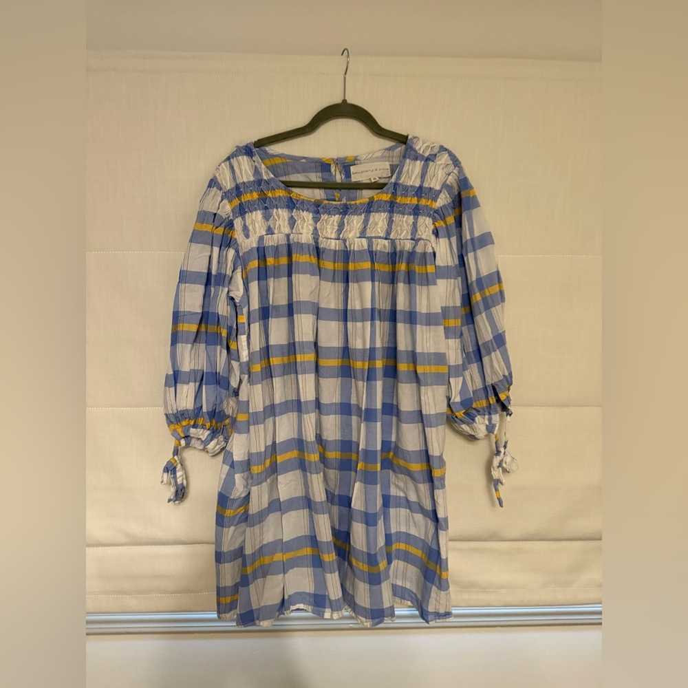 Daughters of India Freya Dress ~ Periwinkle Blue Plaid